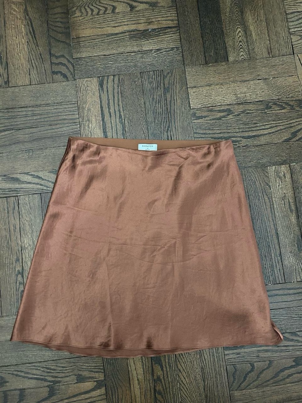 Babaton Satin A-Line Mini Skirt - Copper